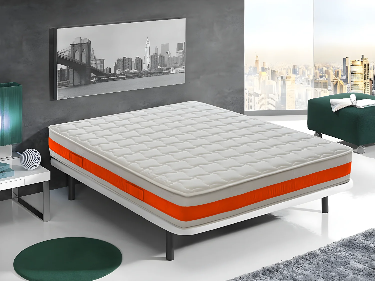 Vormgeheugenmatras van 22 cm met 11 gedifferentieerde zones, model Eolie 135 x 200 cm