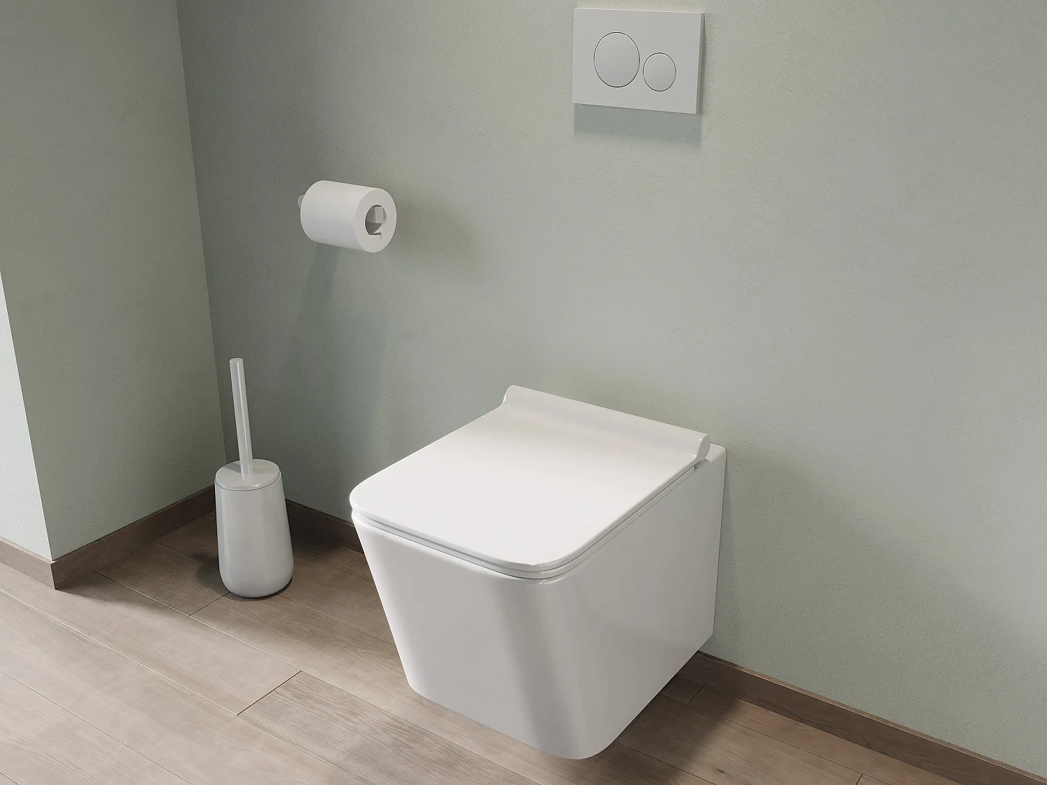 Witte hang-wc van keramiek zonder rand, L51,5 x H34 cm, CLEMONA