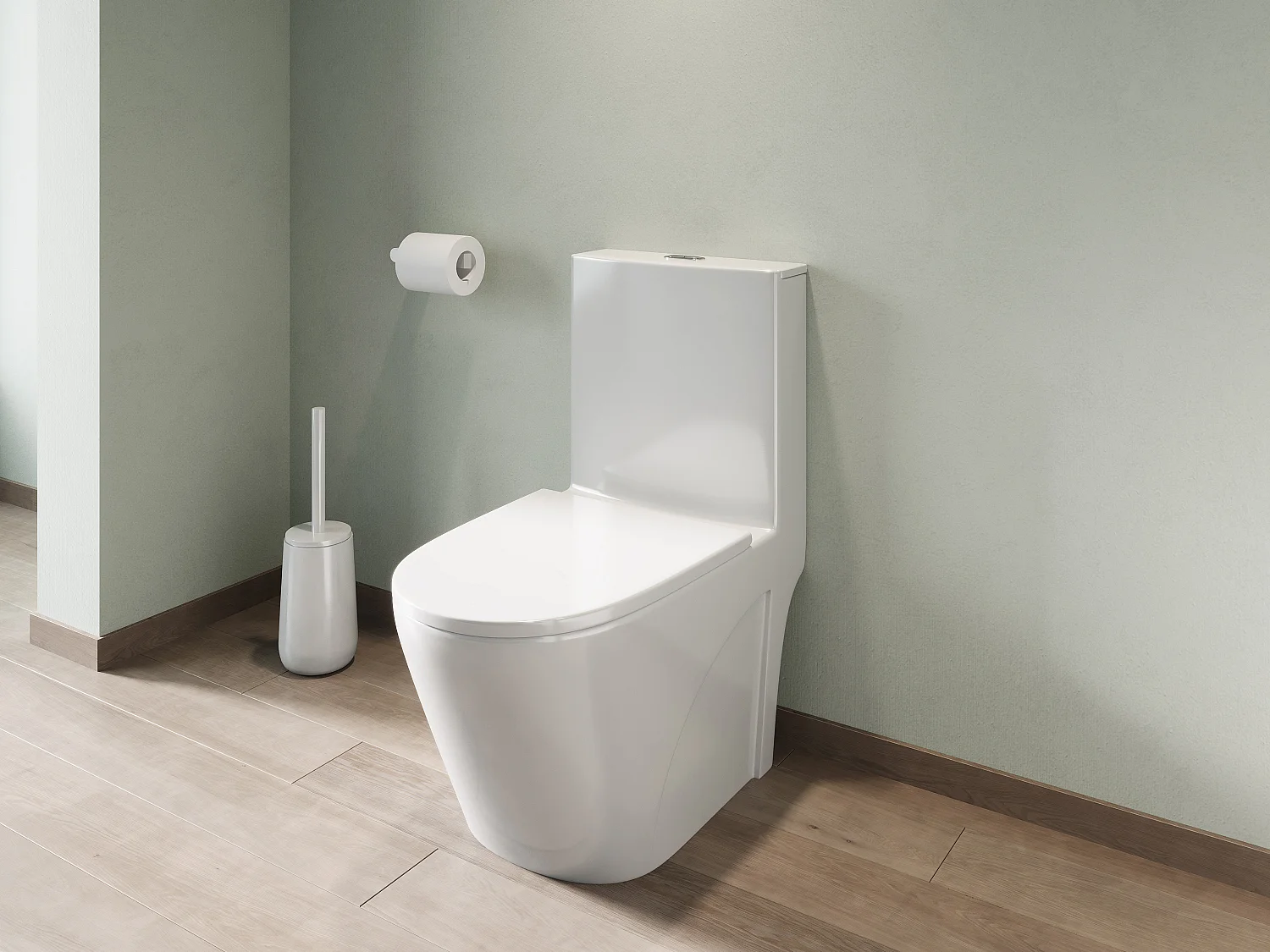 Wc om te plaatsen van wit keramiek met geruisloze wc-bril, NAGILAM