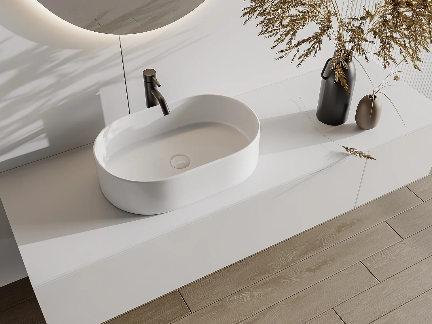 Wastafel badkamer IWA – Kleur(en): wit