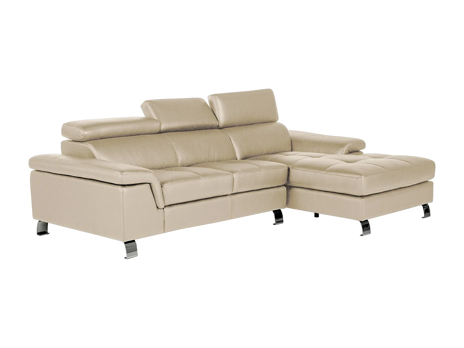 Leren hoekbank MISHIMA – Taupe – Hoek rechts