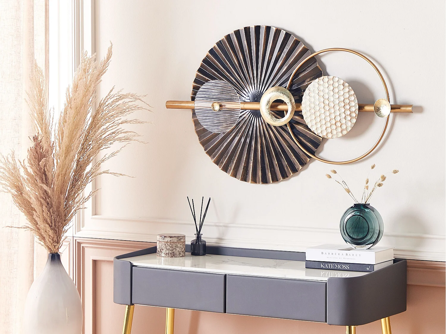 Wanddecoratie zwart/goud RUTHENIUM