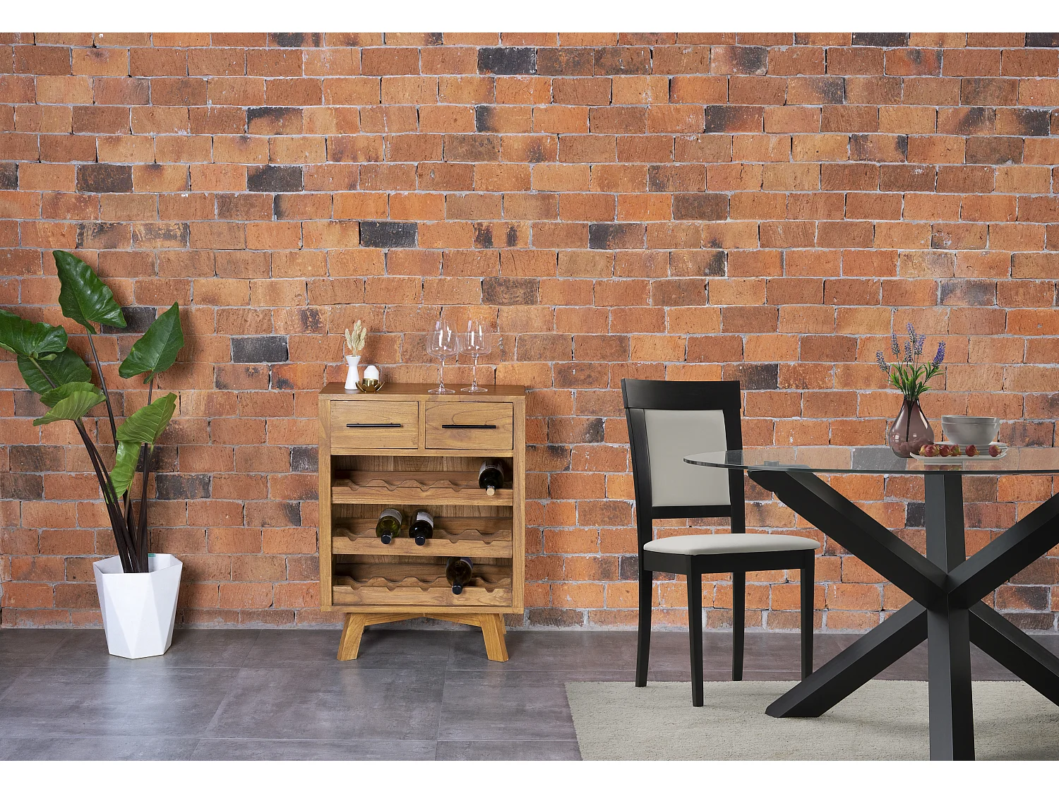 Wijnrek met vintage-stijl van mindihout, 15 flessen, L60 x D35 x H80 cm, AVEIRO