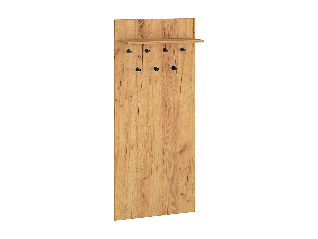 Wandkapstok 7 haken 1 plank Nilo Hout