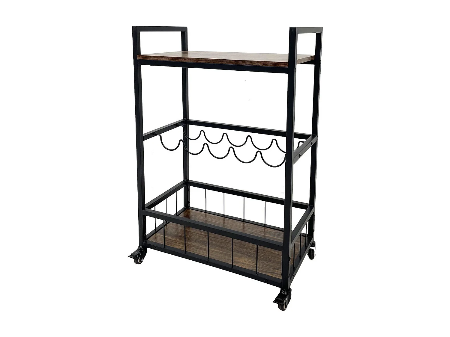 Wijnrek Haven – Zwart – 67x40x86,5 cm
