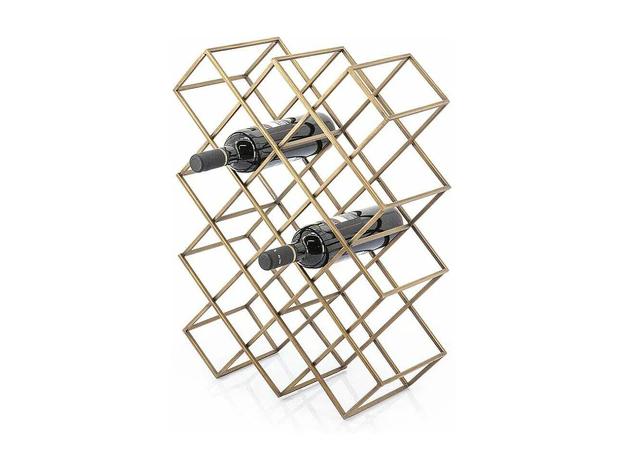 Wijnrek Furnilux – Metaal Goud 19x43x57 cm – Large Design
