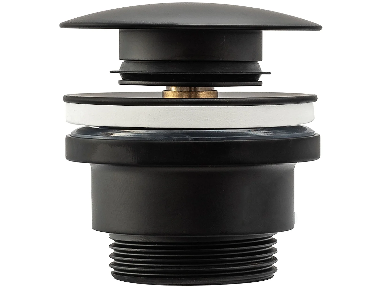 Universele wastafelplug REA BLACK in kurk met zwarte viervoudige coating