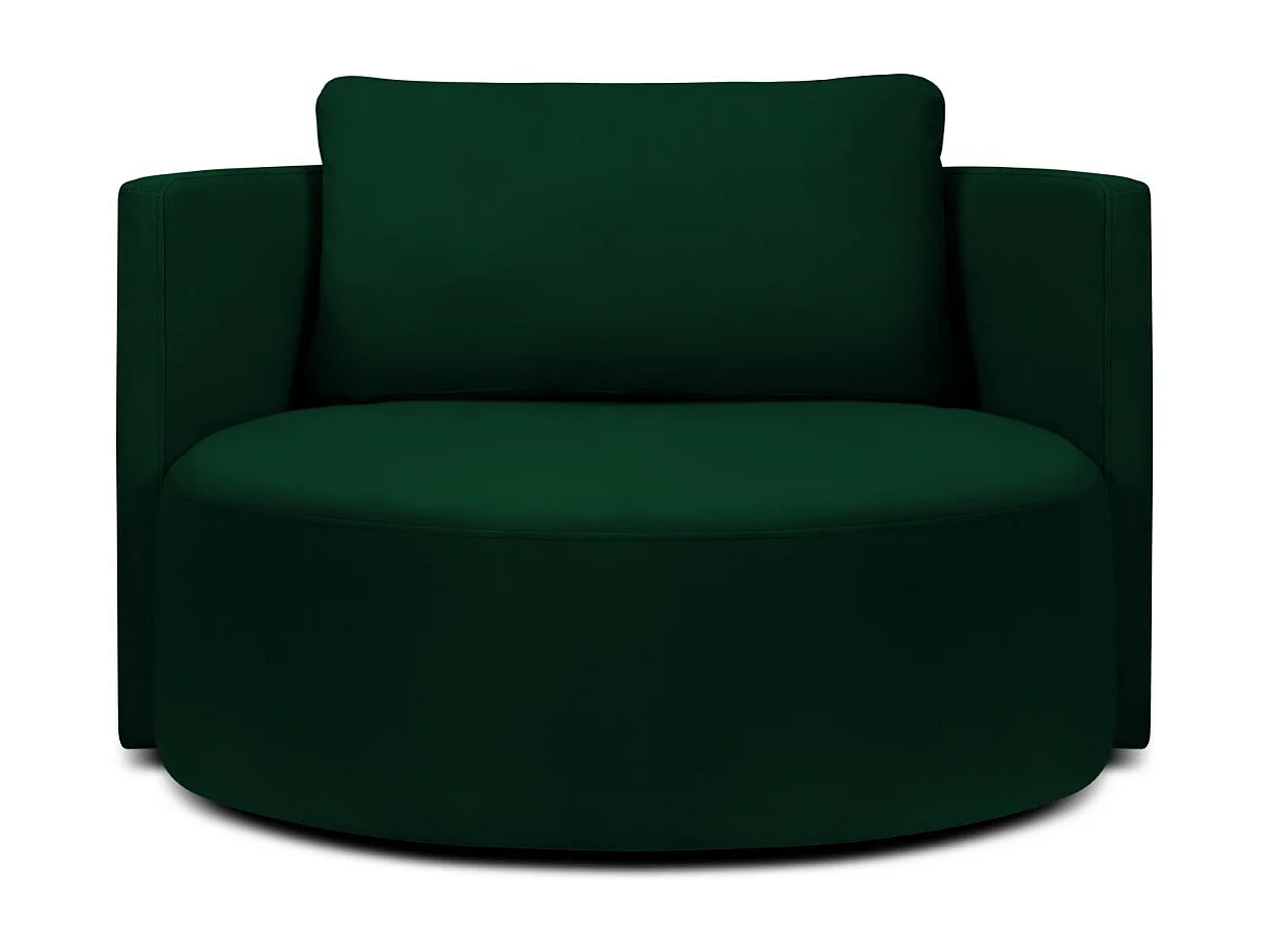 CXL by Christian Lacroix – Xl draaifauteuil "Adam" Flueel, Flessengroen – 112x112x63cm