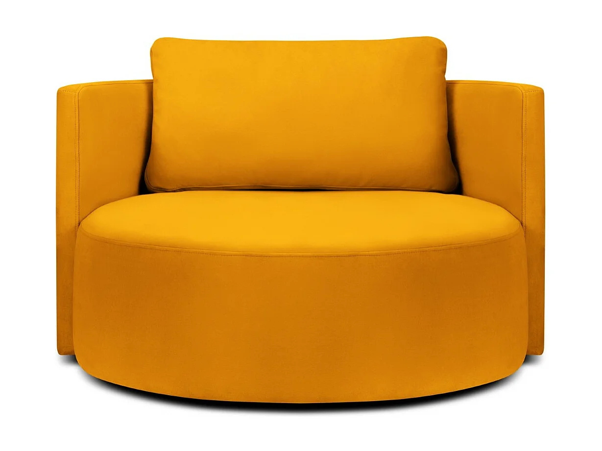 CXL by Christian Lacroix – Xl draaifauteuil "Adam" Flueel, GEEL – 112x112x63cm