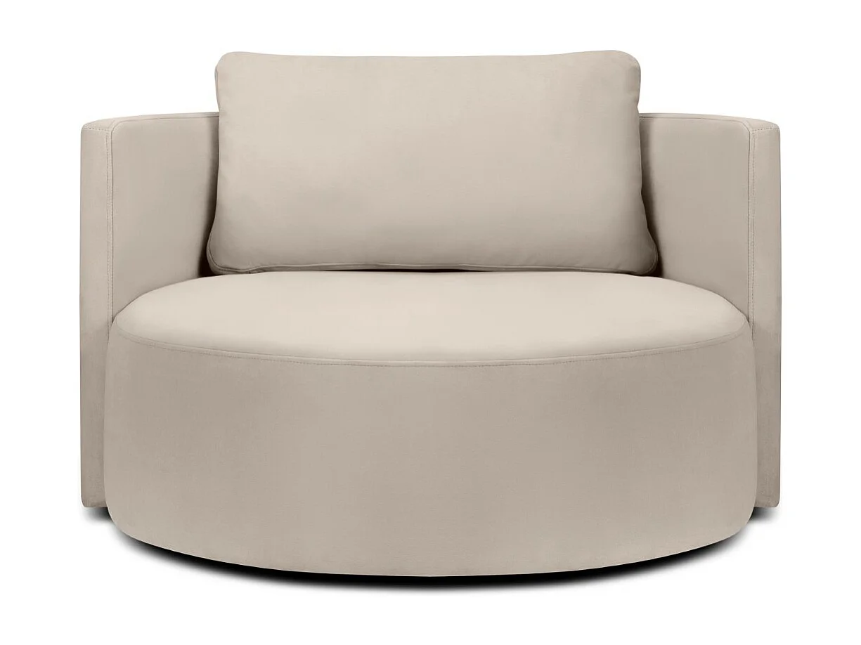CXL by Christian Lacroix – Xl draaifauteuil "Adam" Flueel, Beige – 112x112x63cm