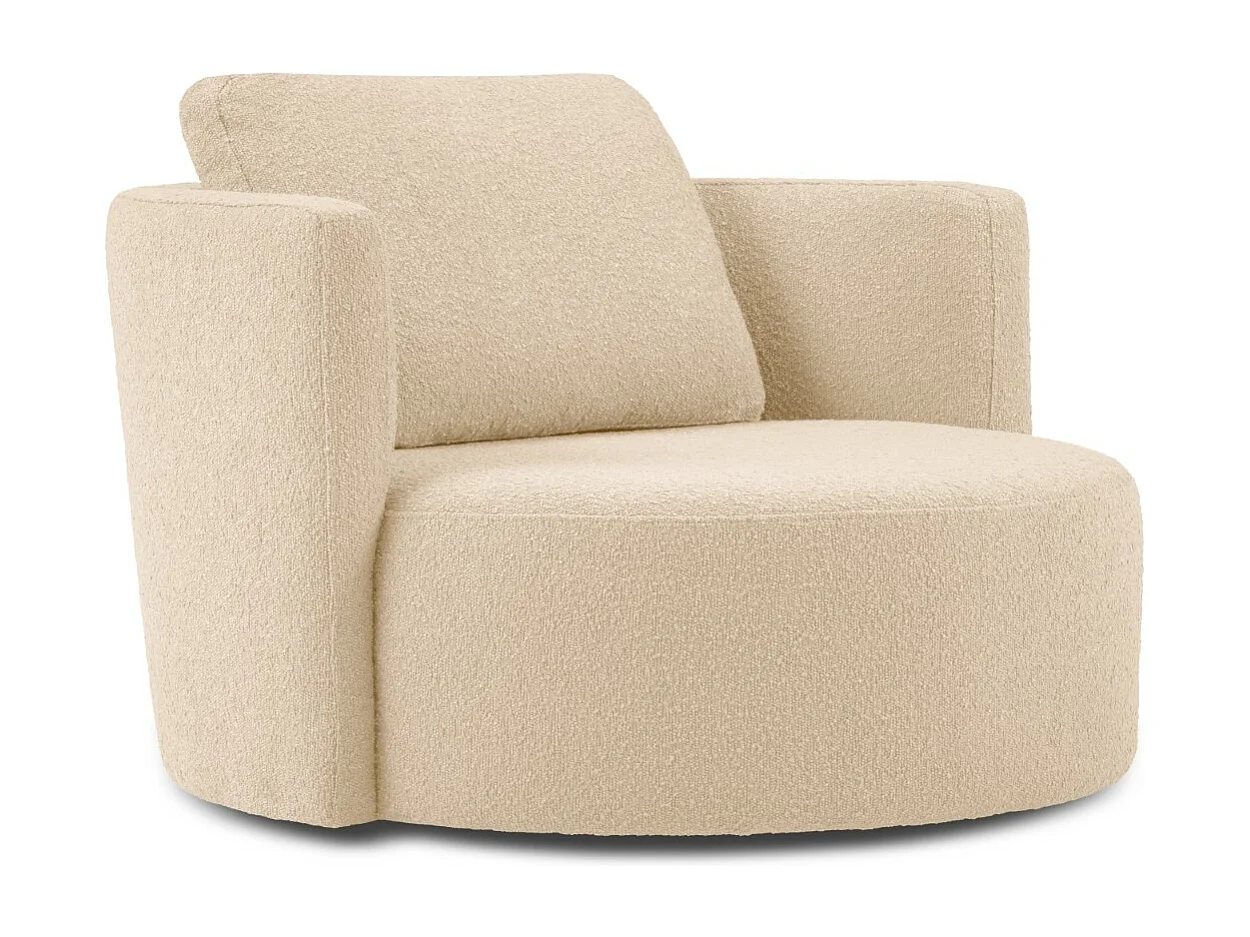 CXL by Christian Lacroix – Xl draaifauteuil "Adam" Boucle, Beige – 112x112x63cm