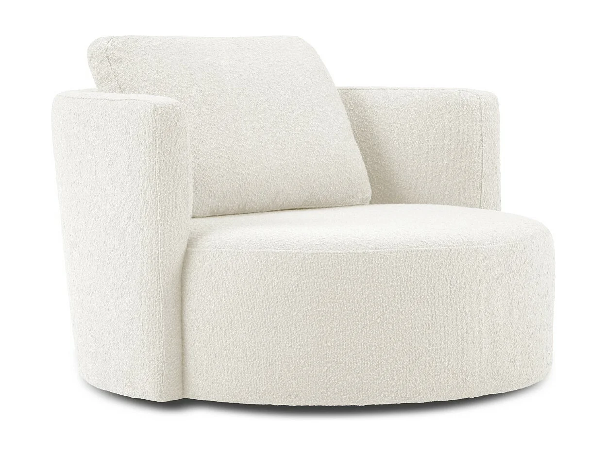 CXL by Christian Lacroix – Xl draaifauteuil "Adam" Boucle, Wit – 112x112x63cm