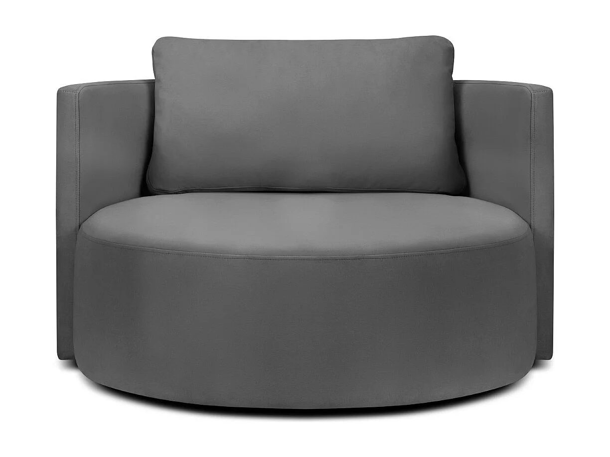 CXL by Christian Lacroix – Xl draaifauteuil "Adam" Flueel, Donkergrijs – 112x112x63cm