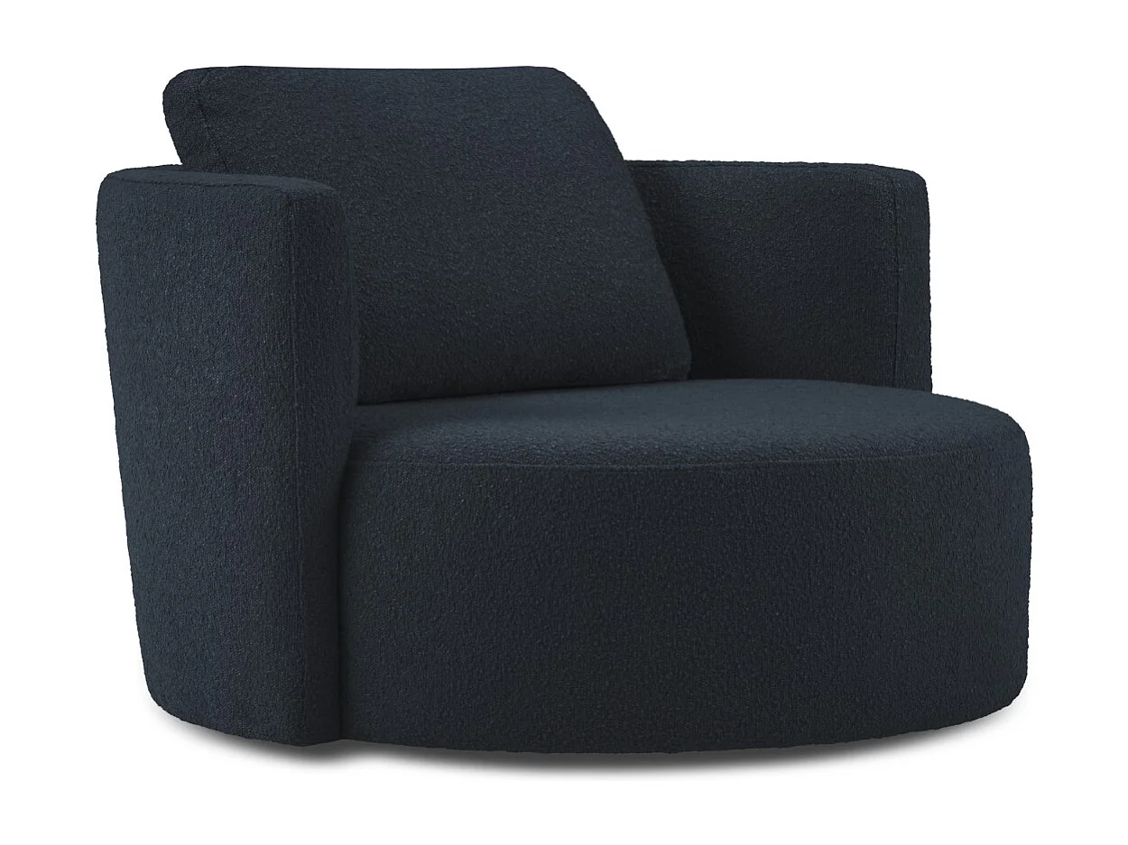 CXL by Christian Lacroix – Xl draaifauteuil "Adam" Boucle, Donkerblauw – 112x112x63cm