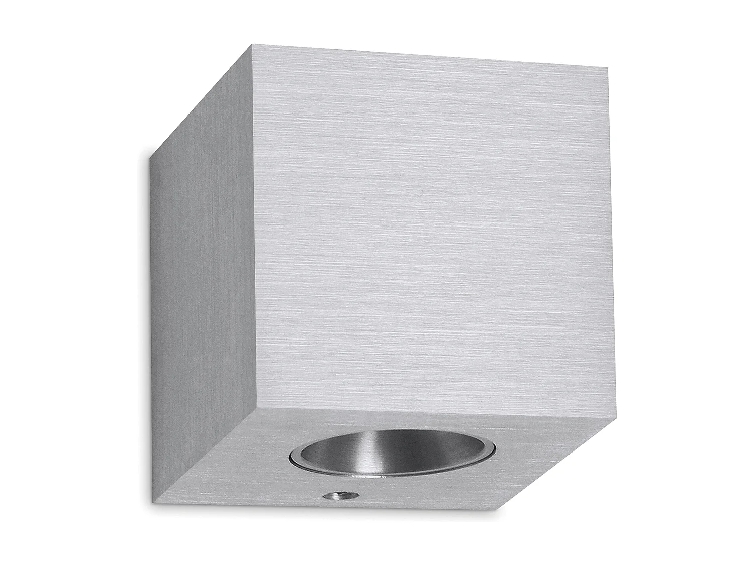 BRICK moderne stijl aluminium wandlamp – Breedte 6,5 x H 7,2 cm – geborsteld aluminium – 3W SMD LED – 3K – up&down – 110º – IP20