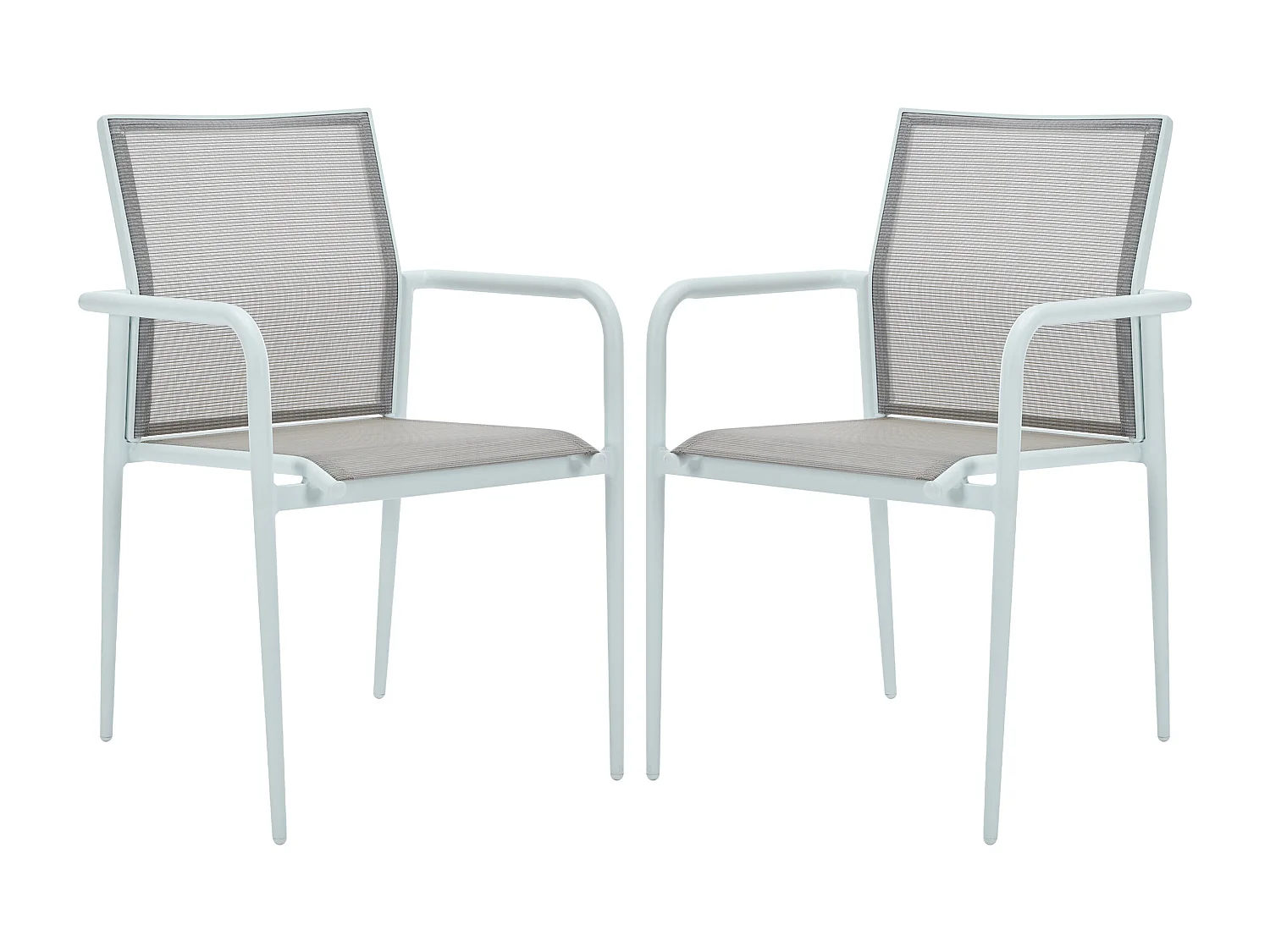 Set van 2 opstapelbare tuinfauteuils van aluminium en textileen – YOHA van MYLIA