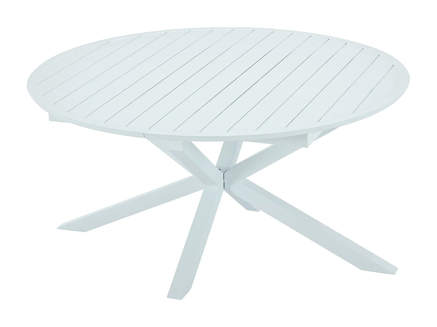 Verlengbare ronde tuineettafel van aluminium L150/204 cm – Wit – YOHA van MYLIA