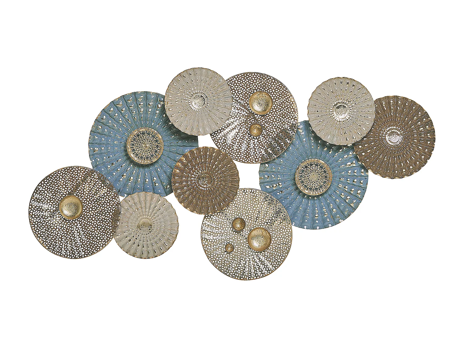 Wanddecoratie blauw/beige HASSIUM