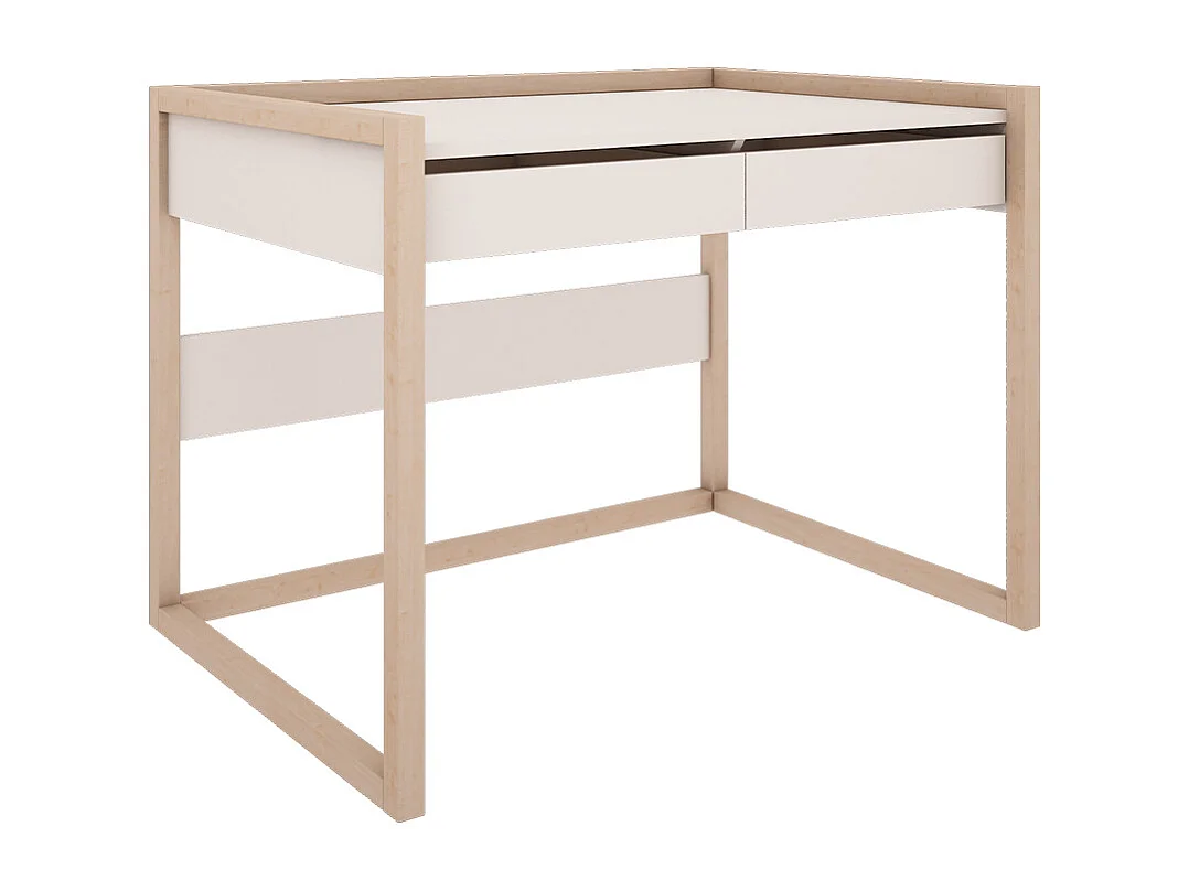 Wood Luck Romy bureau met 2 laden – Wit