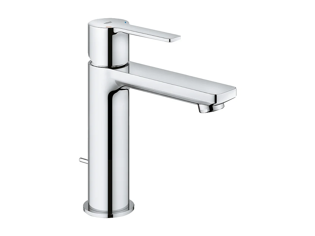 Wastafelkraan GROHE Lineare S met trekstang en temperatuurbegrenzer – Glanzend chroom – Waterbesparing