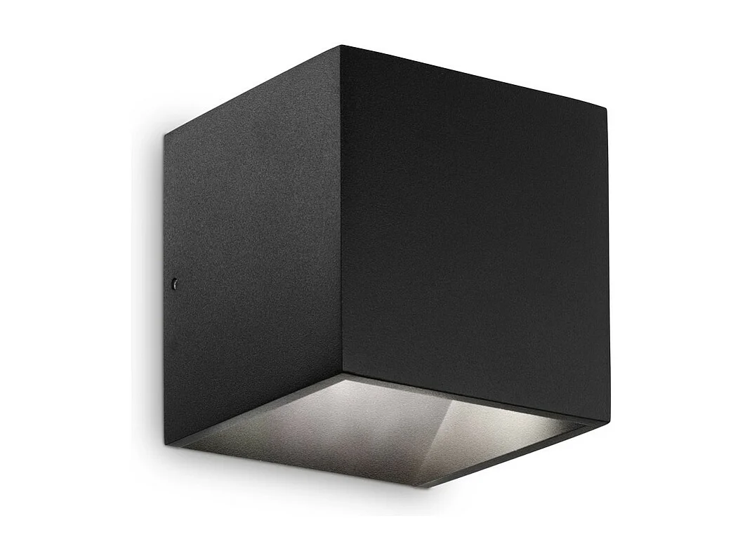 Zwarte kubusvormige aluminium wandlamp LED-licht