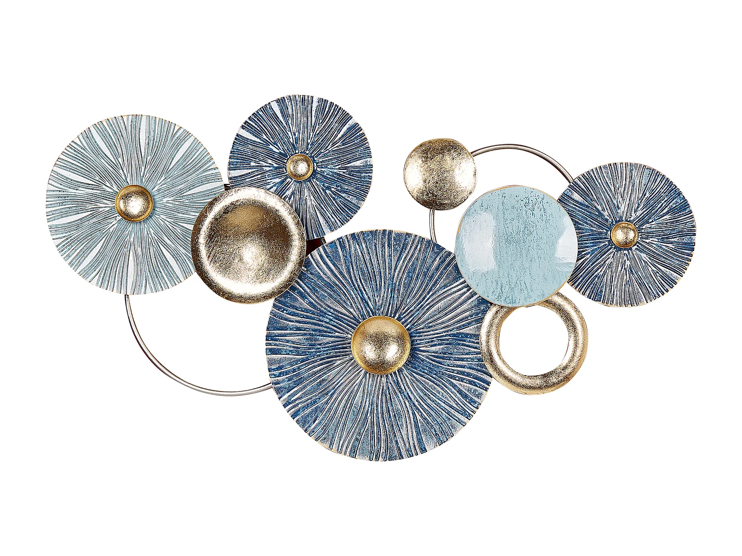 Wanddecoratie blauw/goud ACTINIUM