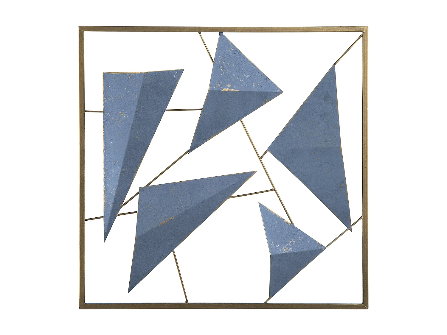 Wanddecoratie blauw/goud ZINC