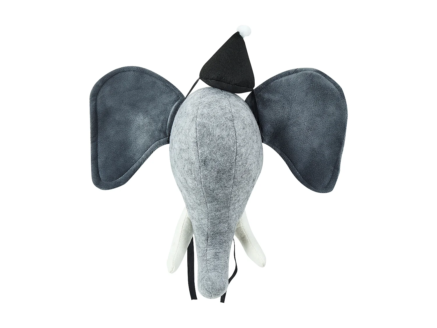 Wanddecoratie pluche olifant grijs BADOU