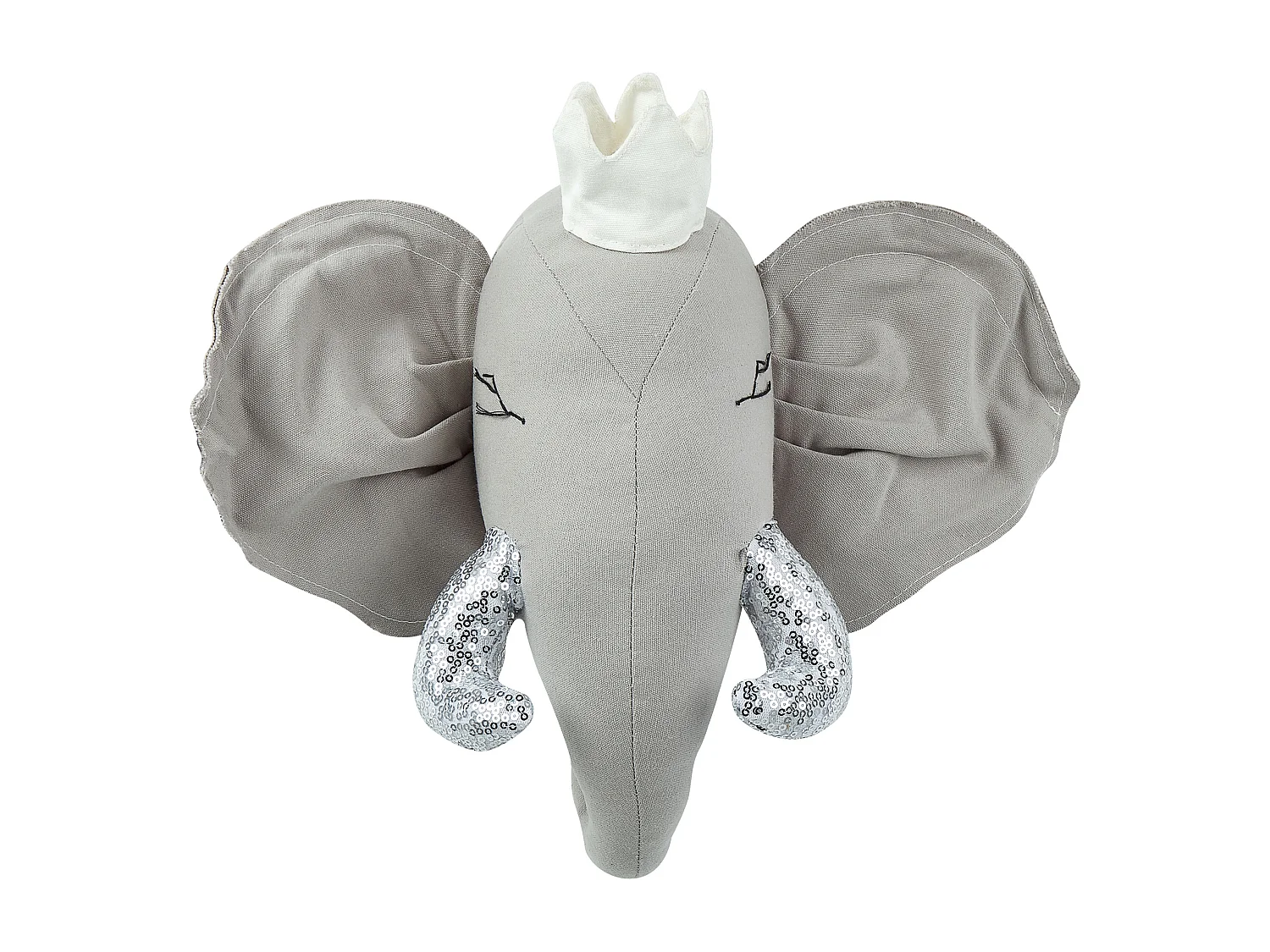 Wanddecoratie pluche olifant grijs TANTOR