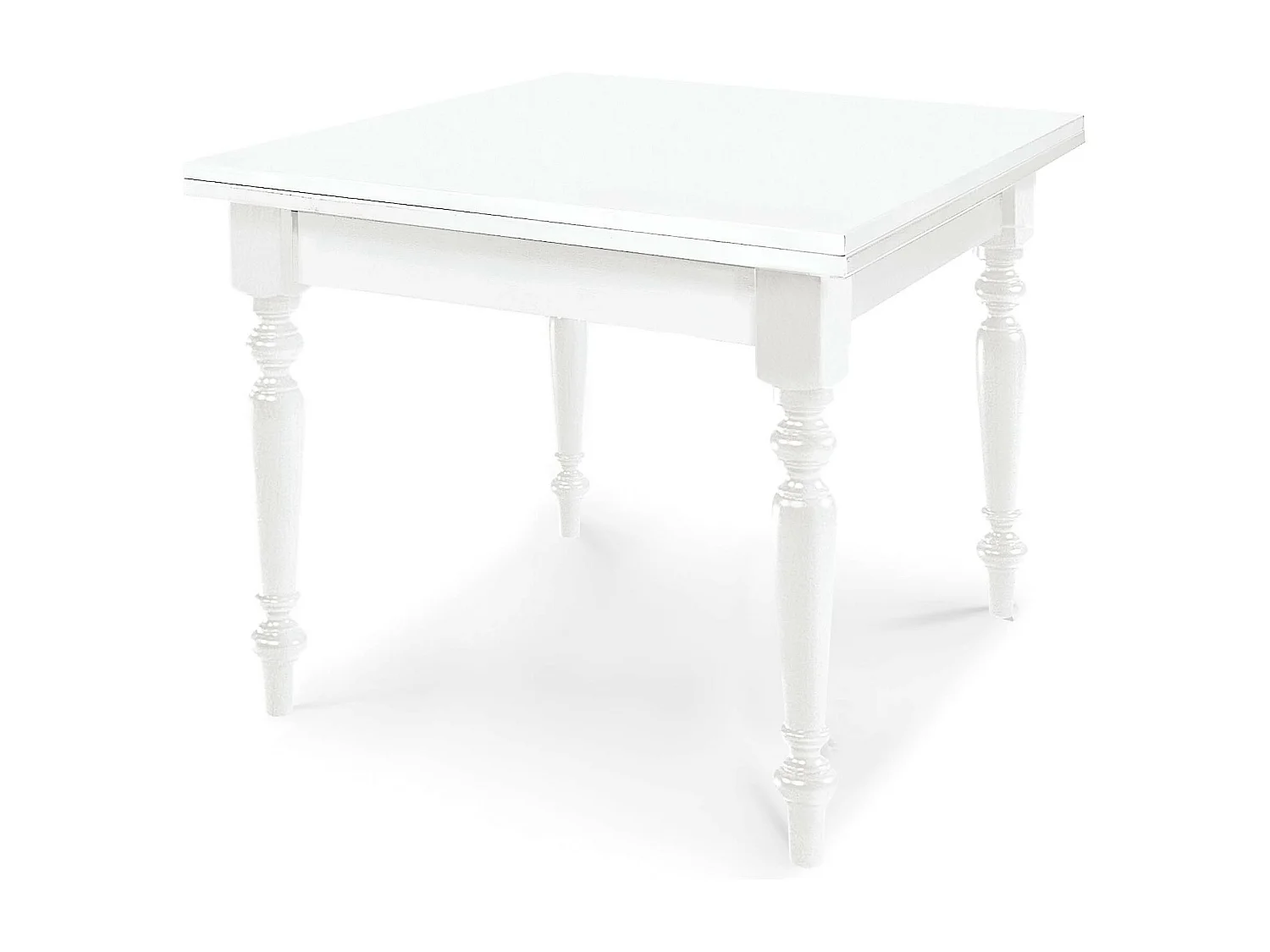 Uitklapbare tafel wit 100×100 – 200×100 cm – ARDENZA