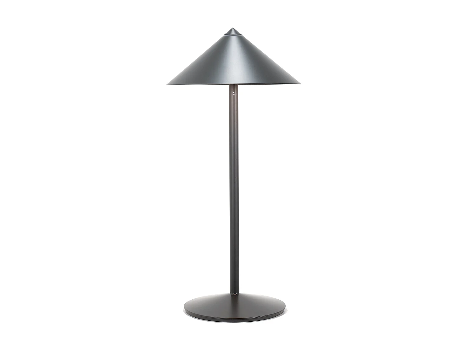 Lampe de table LED rechargeable Zafferano Pina L Desk titane, 6W, IP65, variateur tactile, tête magnétique, intérieur/extérieur