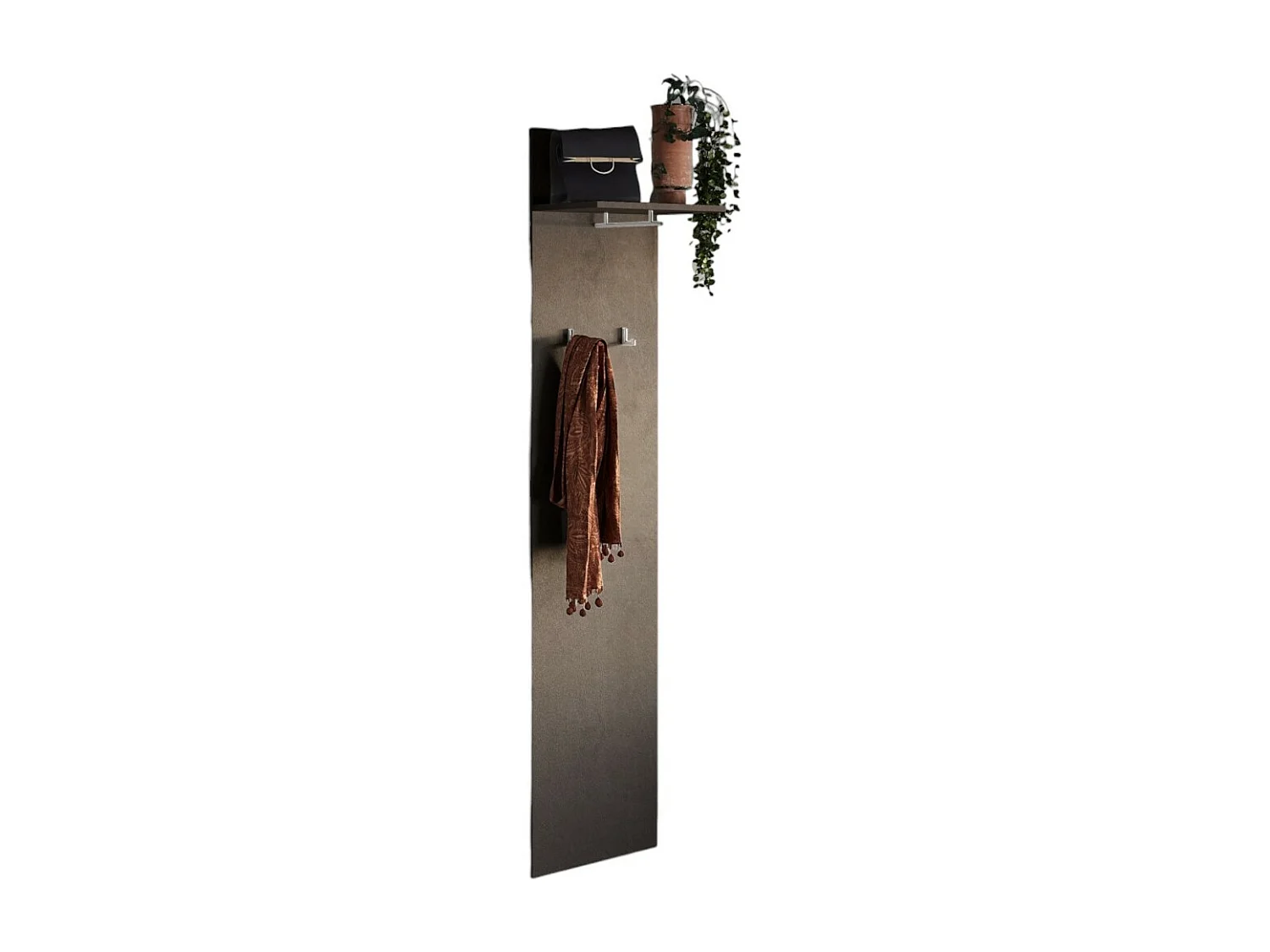 Hangende Kapstok KEY – 1 Plank – Ingebouwde Haken – Bruin – Modern Ontwerp