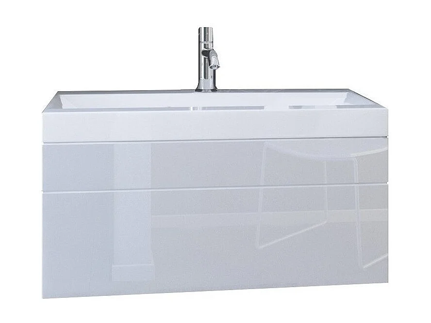 <p>Wastafelmeubel 80cm zwevend uit de RAVEN collectie, in mat en glanzend wit, inclusief wastafel en sifon</p>
