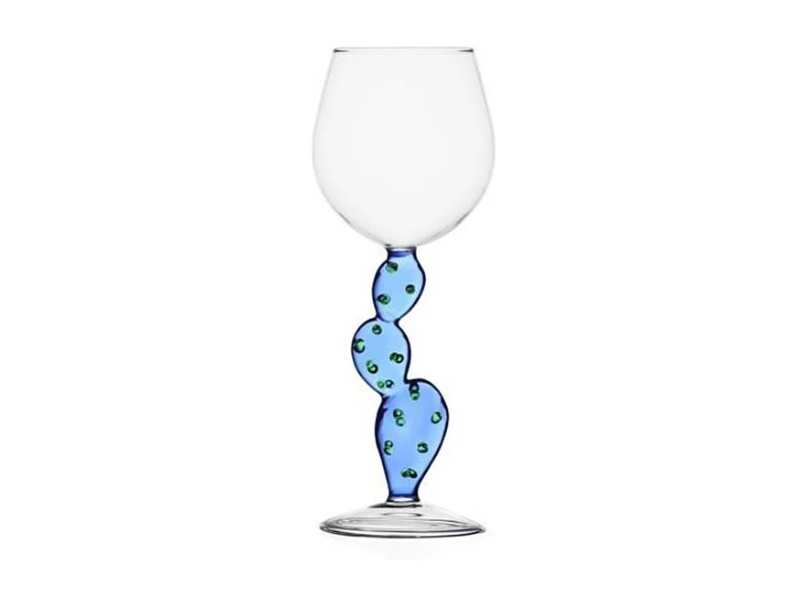Wijnglas van borosilicaatglas, Cactus, turkoois 350 ml, Desert Plants