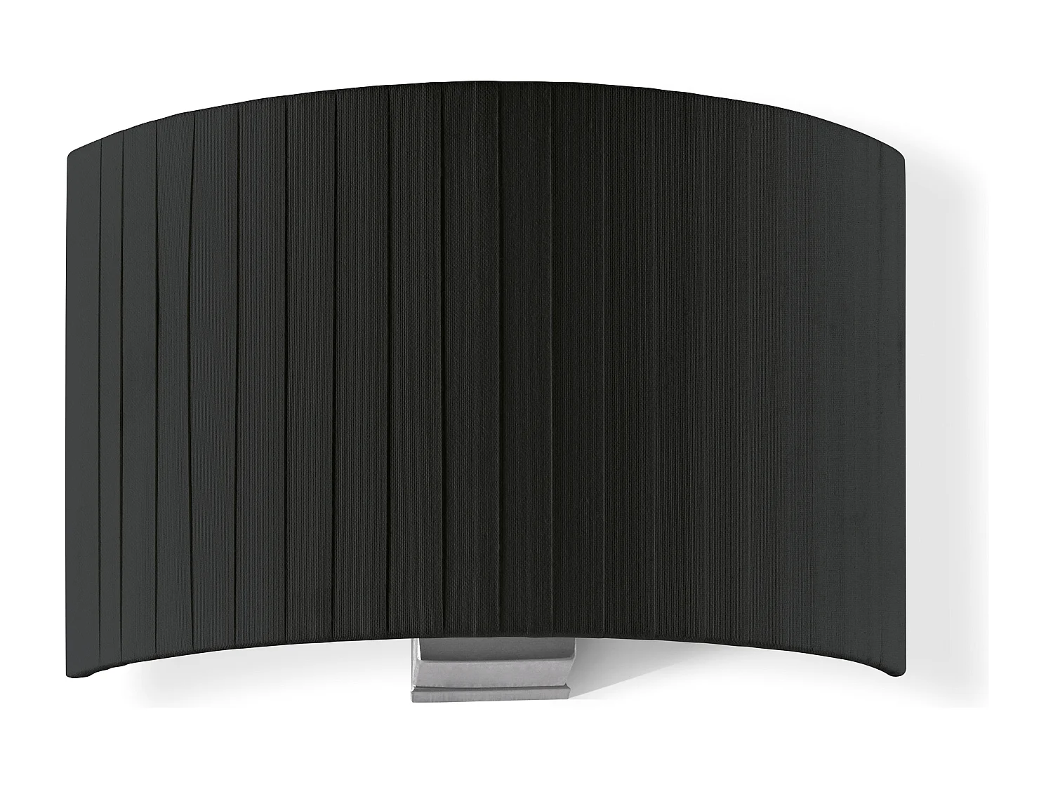 Klassieke stijl Amsterdam wandlamp – Hoogte 21 cm – binnenkant – staal en satijnnikkel – zwarte geplooide lint lampenkap – E27 Ø45 Max. 40W-IP20