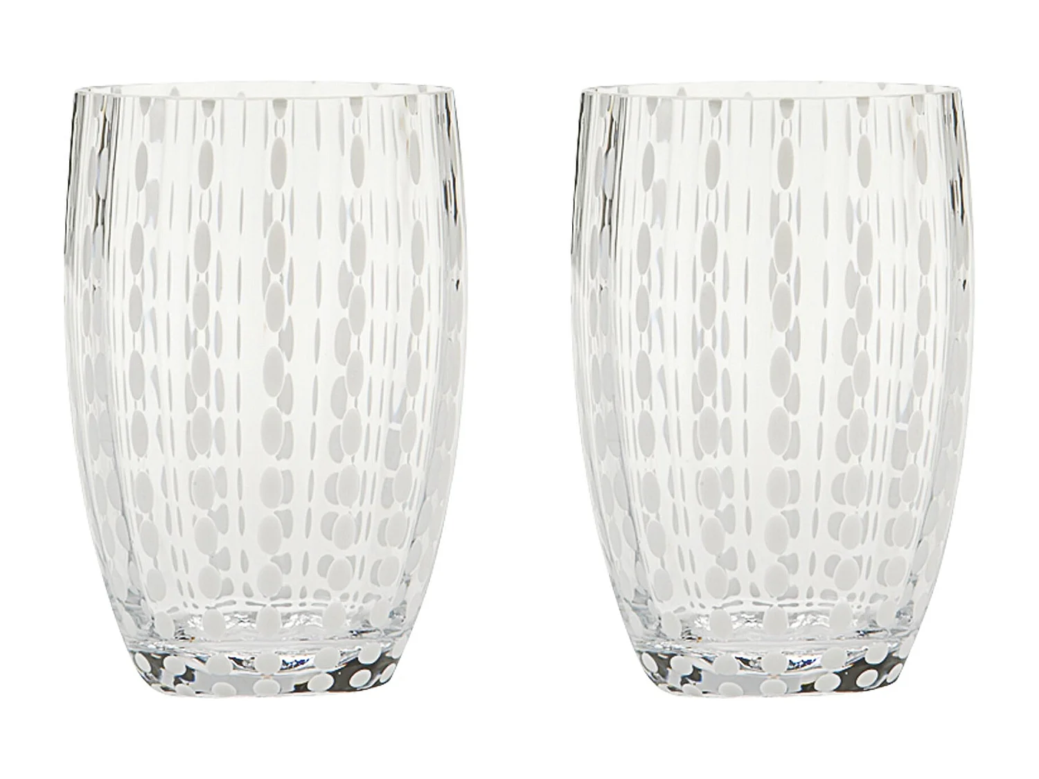 Zafferano Perle Verre Transparent – Verre soufflé à la bouche, 32 cl, fait main – Lot de 2 verresartisanaux pour eau ou cocktails