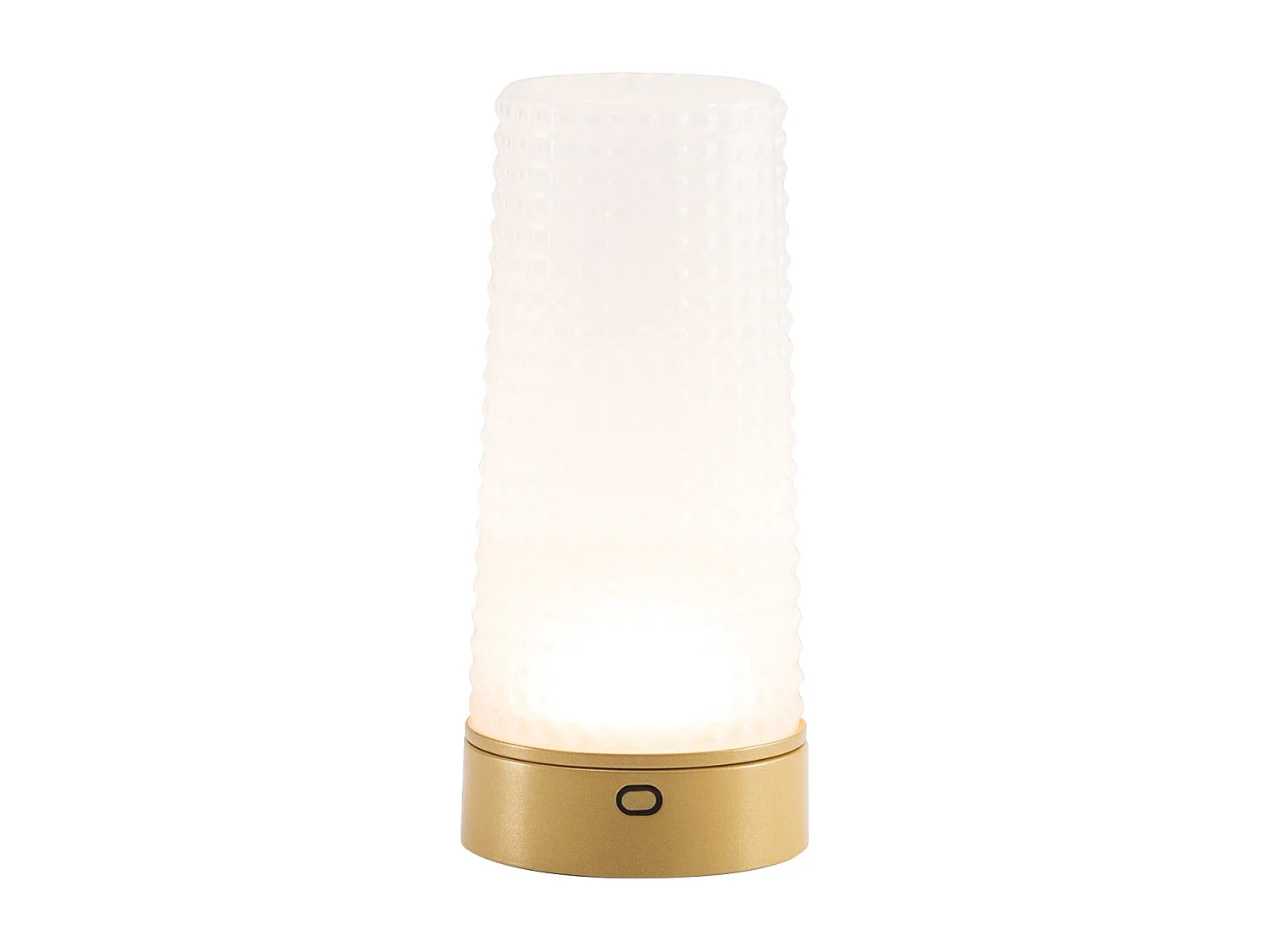 Zafferano Soffio Vase – Lampe de table LED rechargeable IP65 avec fonction vase, variateur tactile, verre transparent et base dorée – Autonomie 10 h