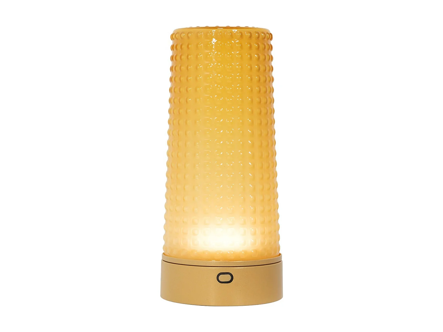 Zafferano Soffio Vase – Lampe de table LED rechargeable IP65 avec fonction vase, variateur tactile, verre ambré et base dorée – Autonomie 10 h