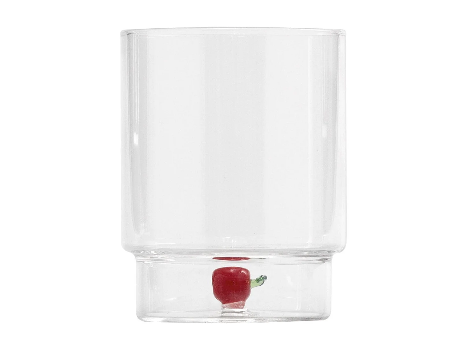 Zafferano Teca Frutta – Lot de 6 verres en verre borosilicate avec pomme – Gobelet 35 cl à double fond décoré à la main, facilement lavable