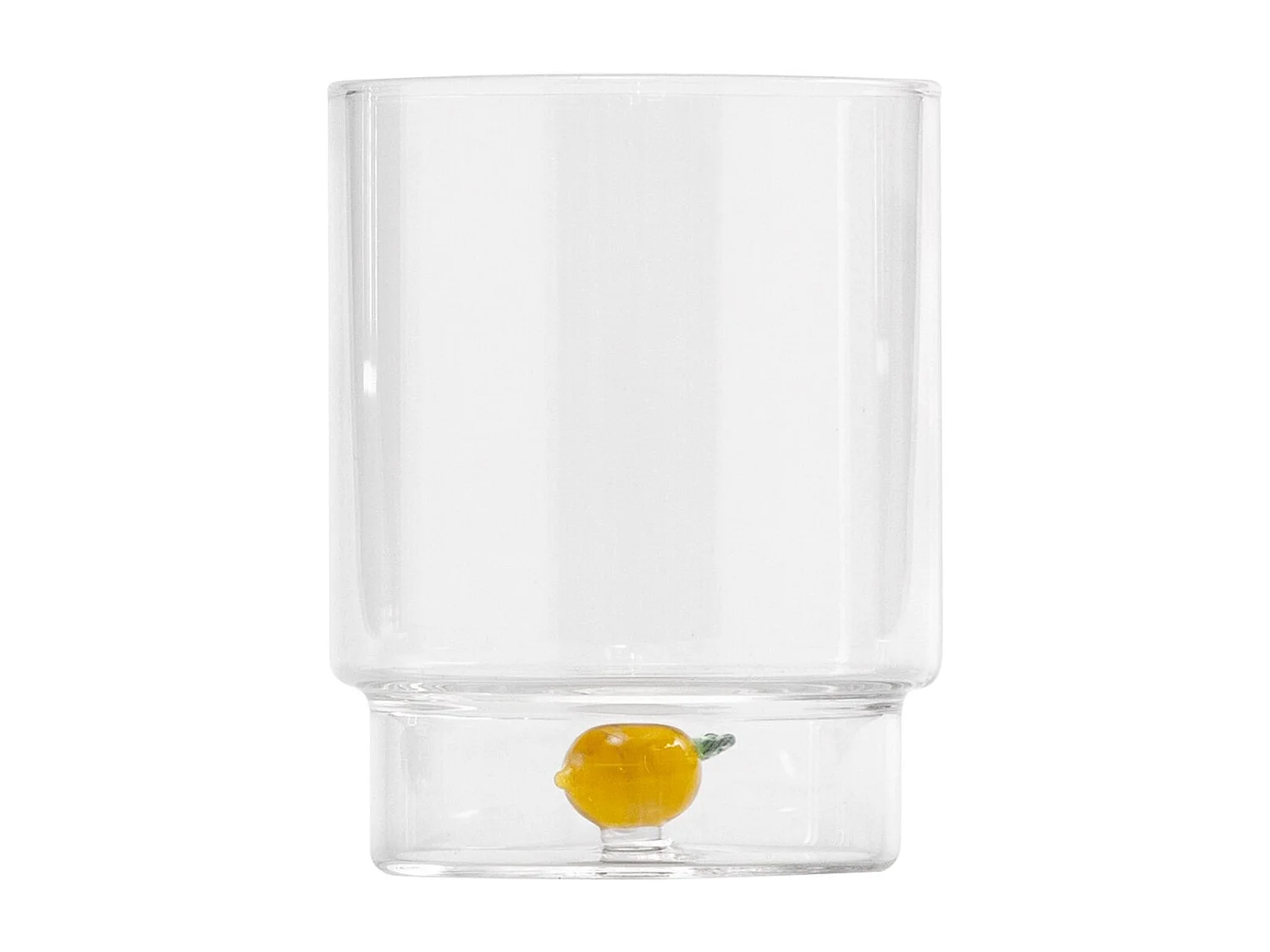 Zafferano Teca Frutta – Lot de 6 verres en verre borosilicate avec citron – Gobelet 35 cl à double fond décoré à la main, facilement lavable