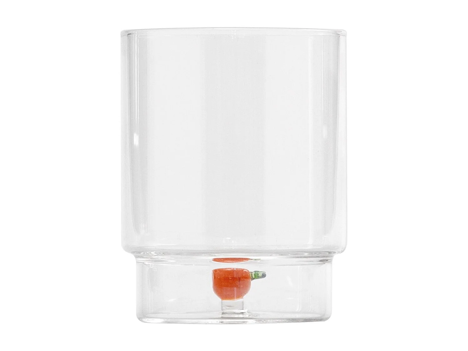 Zafferano Teca Frutta – Lot de 6 verres en verre borosilicate à l'orange – Gobelet 35 cl à double fond décoré à la main, facilement lavable