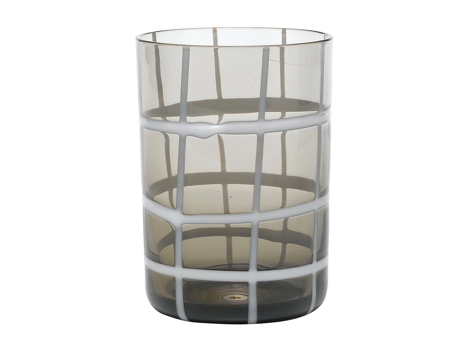 Zafferano Twiddle – Lot de 6 verres en verre soufflé gris, 35 cl – Verres faits main avec décoration blanche, lavables au lave-vaisselle