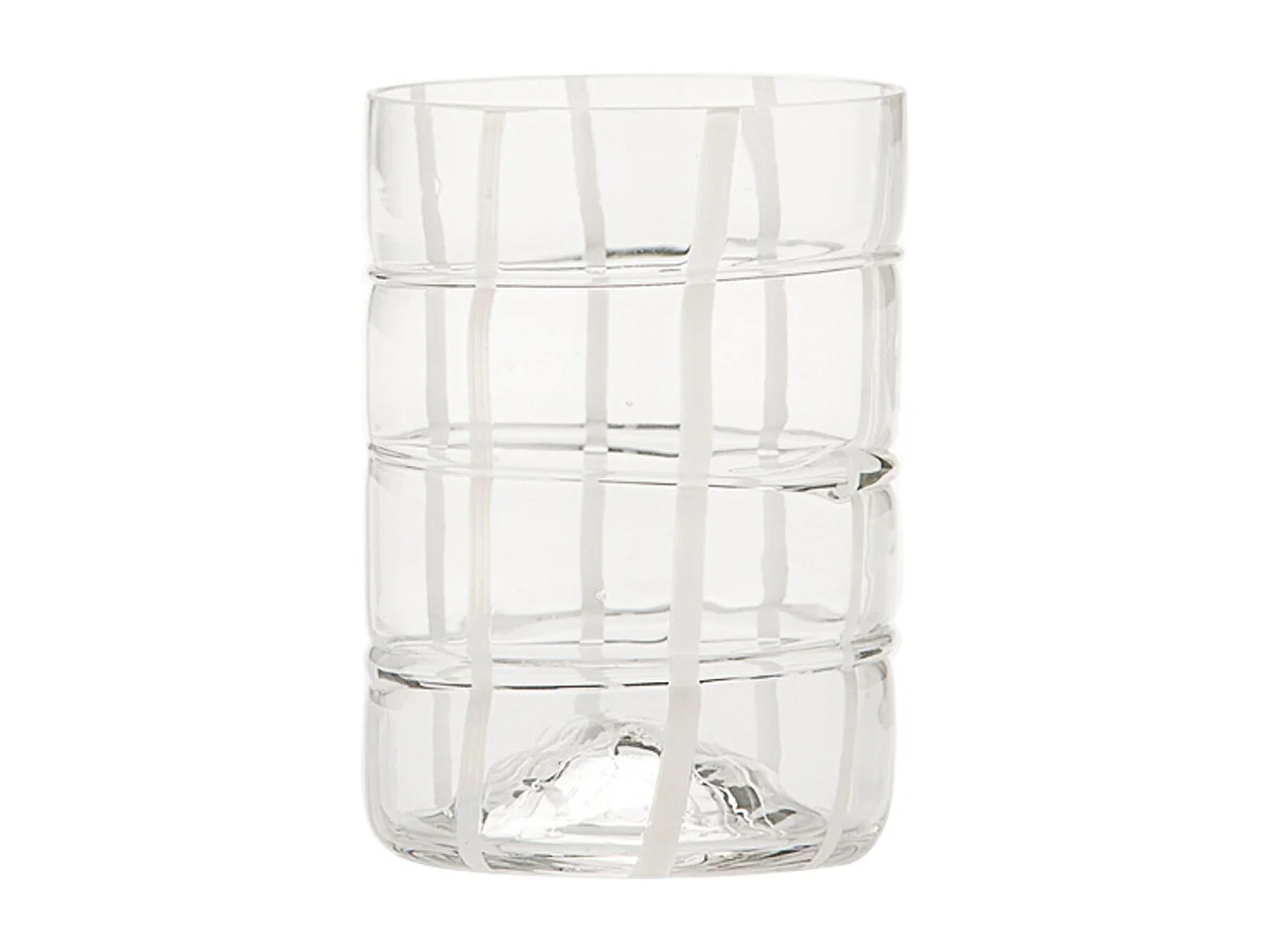 Zafferano Twiddle – Lot de 6 verres en verre soufflé transparent, 35 cl – Verres faits main avec décoration blanche, lavables au lave-vaisselle