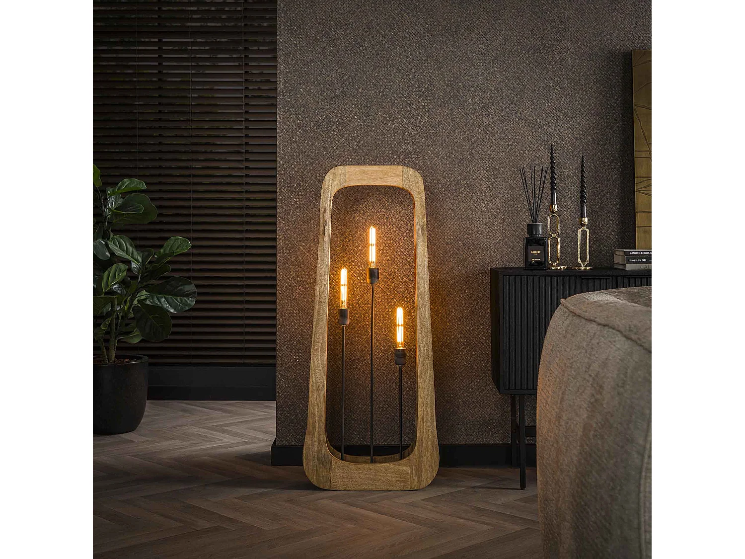 Vloerlamp 3L Bray – Massief Mango Naturel