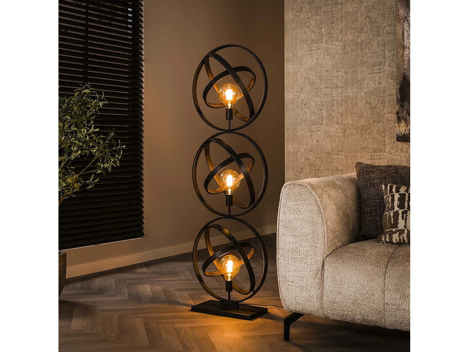 Vloerlamp 3L Galaxy – Artic Zwart
