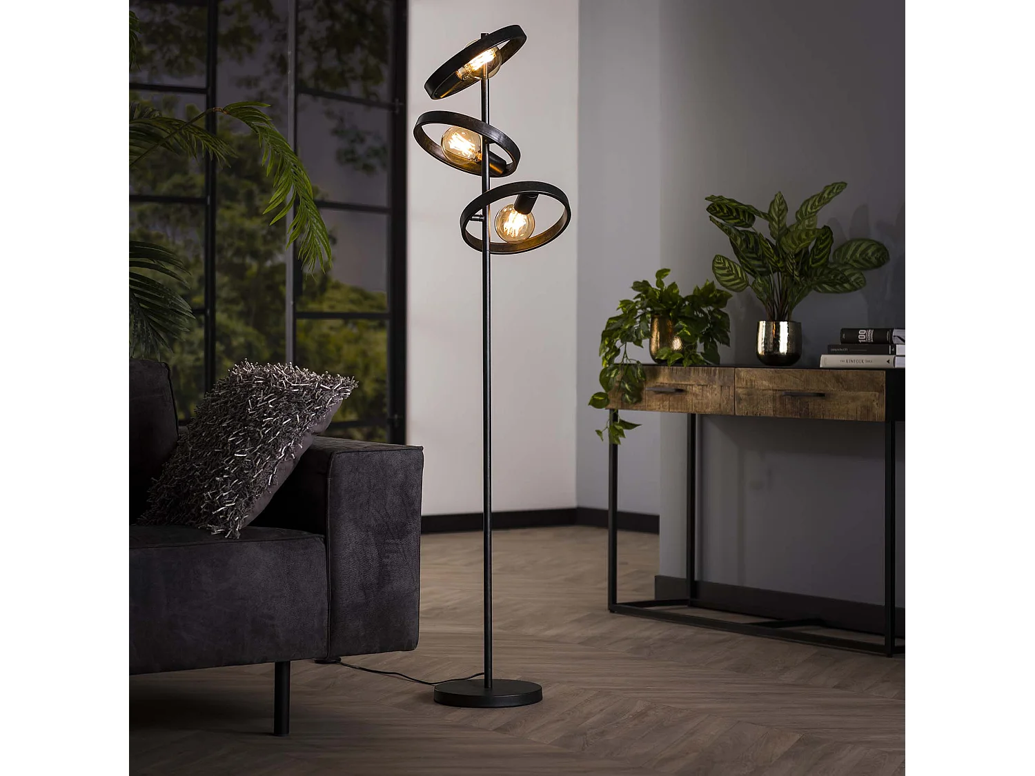 Vloerlamp 3L Hover – Charcoal