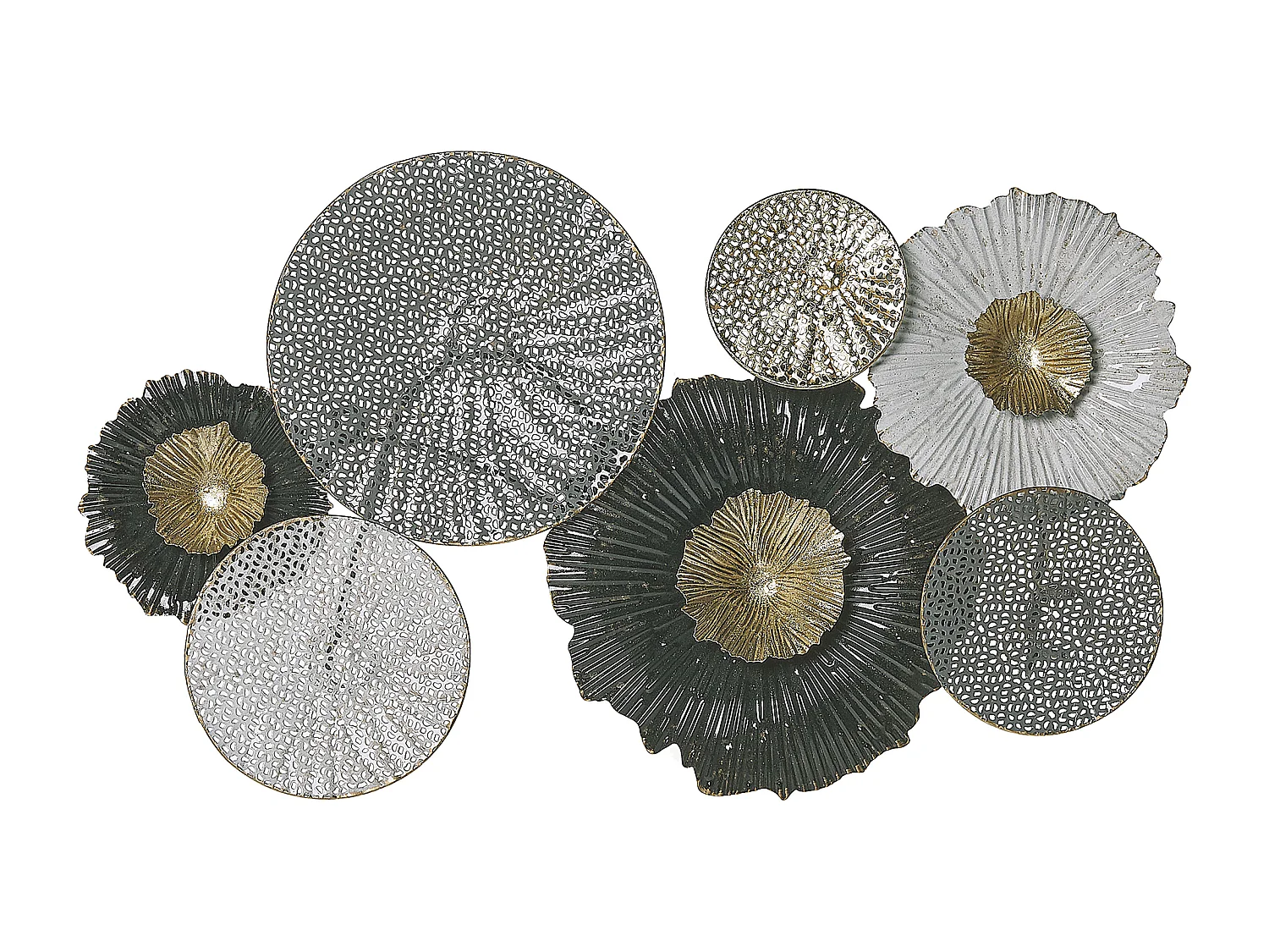 Wanddecoratie zwart/zilverkleurig ZIRCONIUM
