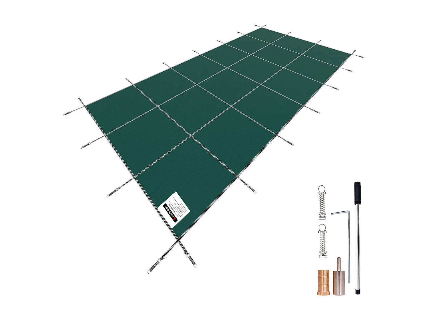 Winterzwembadafdekking, SucceBuy 610 X 1220 Cm Groene Rechthoekige Veiligheidsnetafdekking Voor Buitengebruik in De Winter