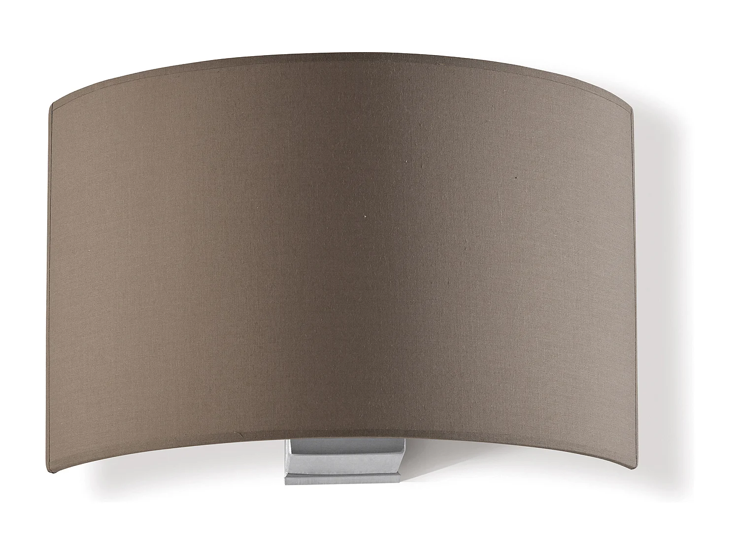 Klassieke stijl Amsterdam wandlamp – Hoogte 21 cm – binnenkant – staal en satijnnikkel – bruine katoenen lampenkap – E27 Ø45 Max. 40W-IP20