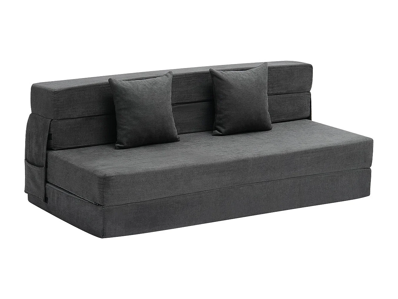 Vouwbare Slaapbank SucceBuy, 3-in-1 met 2 Kussens, Donkergrijs, Queen Size